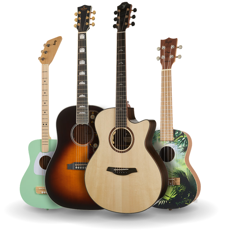 Akustické kytary a ukulele v akci